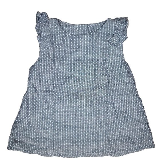 Persnickety grey and white polka dot flutter sleeve tie top 100% cotton size 12m - Picture 2 of 4